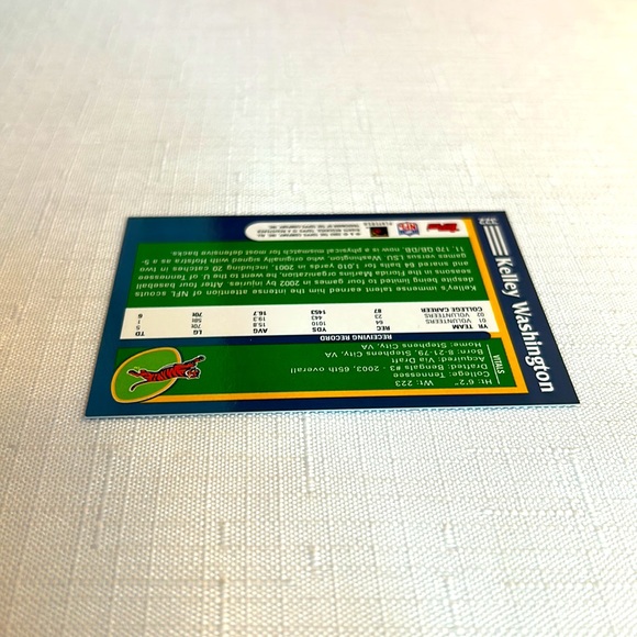 Topps Rookie Card NFL Kelley Washington Cincinnati Bengals - Picture 10 of 11